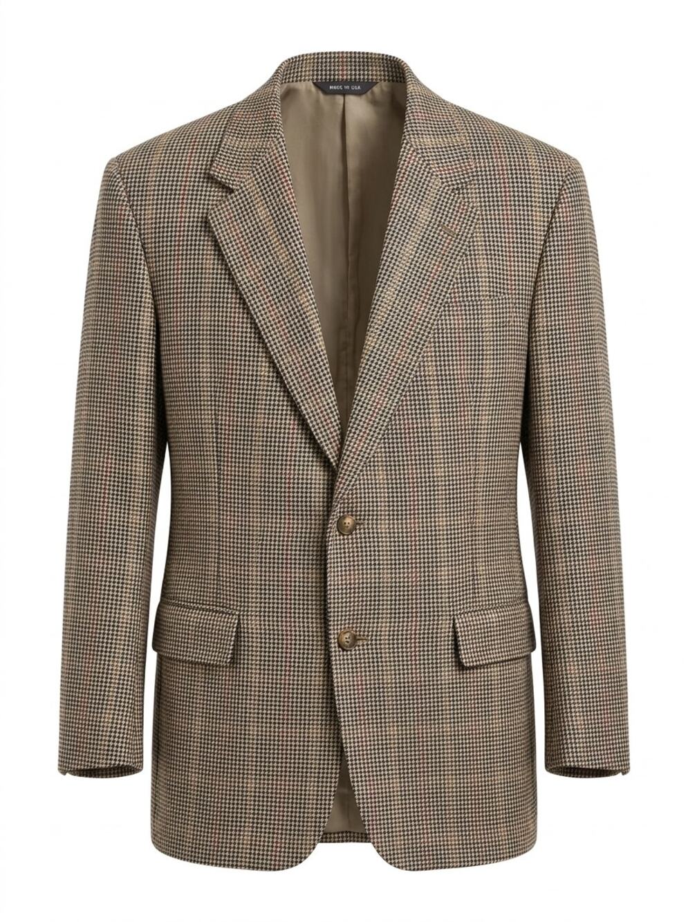 Vintage Brooks Brothers Made in USA Houndstooth Jacket Men See Measurements